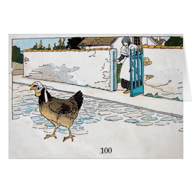 Poule vintage avec une écharpe (Devant horizontal)