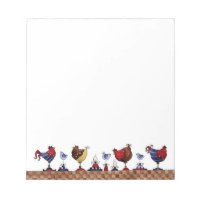 Poules dans une ligne - Bloc-notes