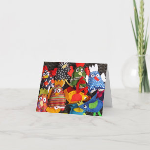 Poules folles marionnettes à doigt Carte pour note