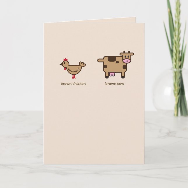 poulet Brown, carte de voeux d'anniversaire de vac (Devant)