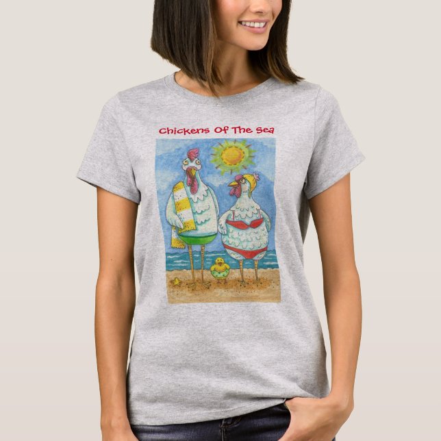 POULET DE LA MER, T-SHIRT DE DESSIN AMUSANT (Devant)