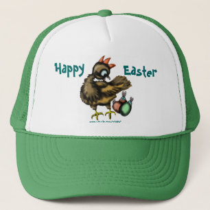 Poulet de Pâques et casquette drôles de lapins