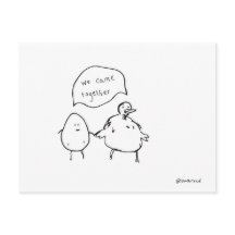 poulet et carte postale d'oeuf