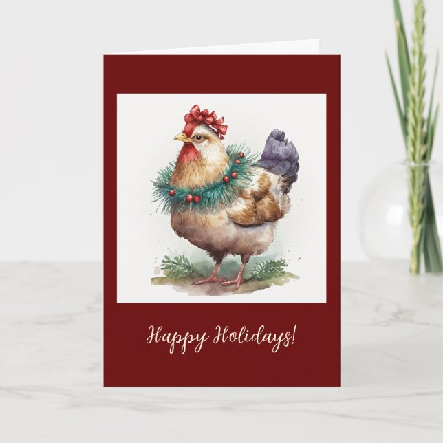 Poulet Festif Plié Fête / Carte de Noël (Devant)