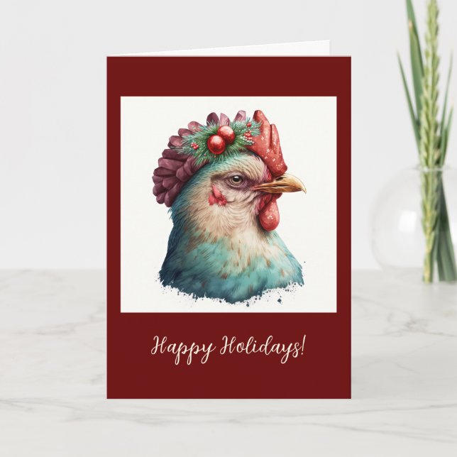 Poulet Festif Plié Fête / Carte de Noël (Devant)