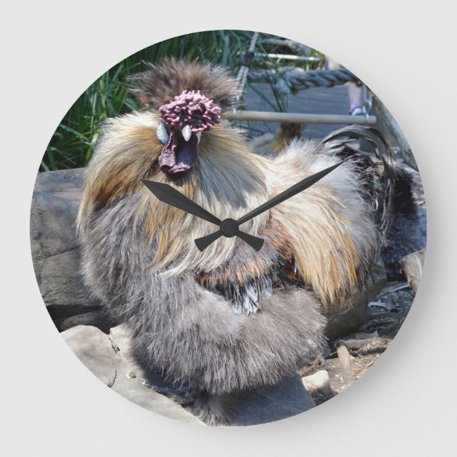 Poulet Laide Fluffant, Horloge Mur (Recto)