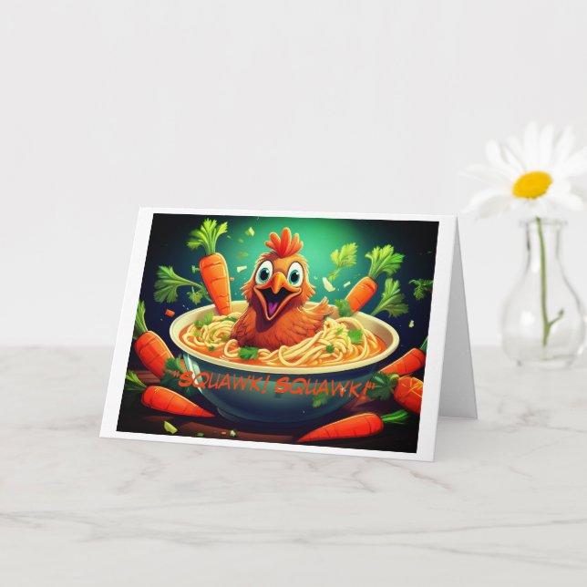 Poulets amusants, Carte de remerciements pliée de  (Petite plante)