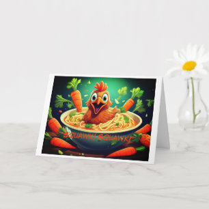 Poulets amusants, Carte de remerciements pliée de