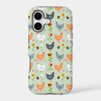 Poulets dans les fleurs Green iPhone 11 Coque