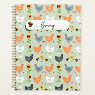 Poulets dans les fleurs Planificateur personnalisé