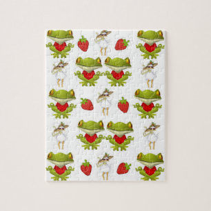 Poulets de grenouilles fraises puzzle