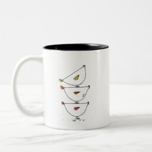 Poulets empilés Mug à café à deux tons