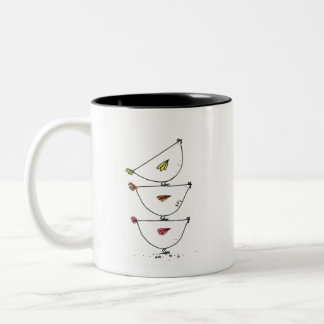 Poulets empilés Mug à café à deux tons