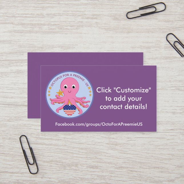 Poulpe de 100 cartes de visite de paquet pour un (Devant/Arrière en situation)