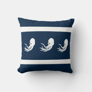 poulpe marine / calmar sur la côte COUSSIN blanche