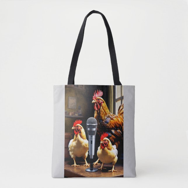 Poultry in Session – Chickens with Mic & Recorder Tasche (Vorderseite)