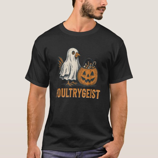 Poultrygeist Chicken Ghost Pumpkin Kostüm Hallowe T-Shirt (Vorderseite)