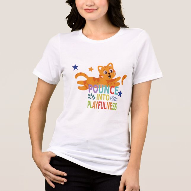 „Pounce on the Awesome – Catitude Tee“ Tri-Blend Shirt (Vorderseite)