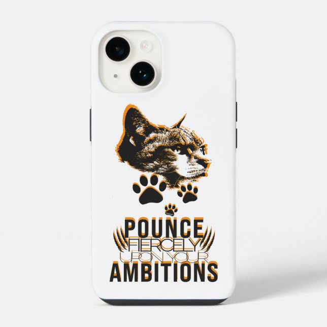 Pounce Sammlung Motivation für Katzen Liebhaber iPhone 14 Hülle (Rückseite)