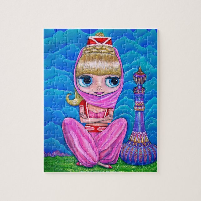 Poupée de génie rose et puzzle de bouteille magiqu (Vertical)