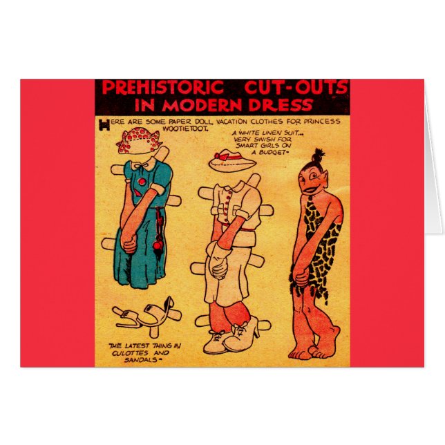 Poupée en papier de bande dessinée des années 1930 (Devant horizontal)