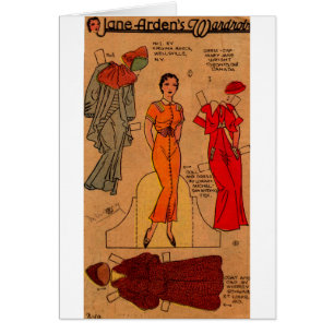 Poupée en papier de Jane Arden des années 1930 rob