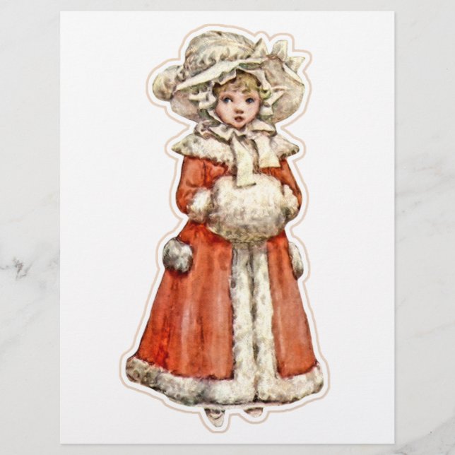 Poupée en papier pour enfant victorien manteau d'h (Devant)