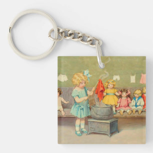 Poupée Fille de Linge Vintage Jouant aux Poupées M