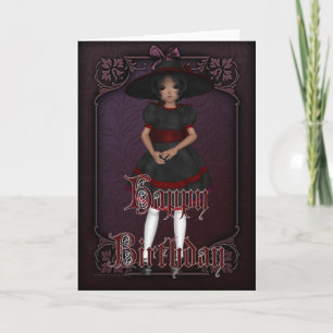 Poupée gothique Design 1 Bonne carte d'anniversair