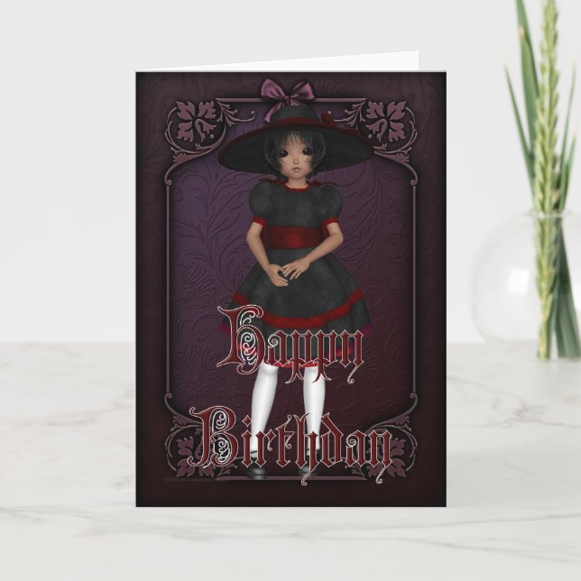 Poupée gothique Design 1 Bonne carte d'anniversair (Devant)