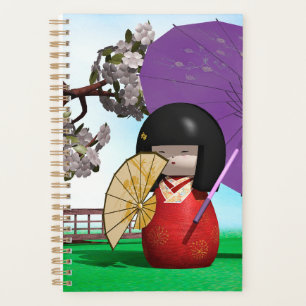 Poupée Kokeshi Japonaise Art Cerisier en Fleur