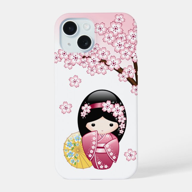 Poupée Kokeshi Printemps - Cute Geisha Japonaise (Verso)