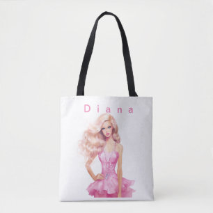 Poupée rose pour sac fourre-tout d'anniversaire de