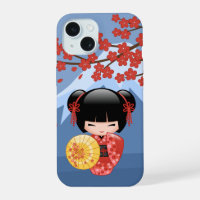 Poupée rouge Sakura Kokeshi - mignonne Geisha Girl