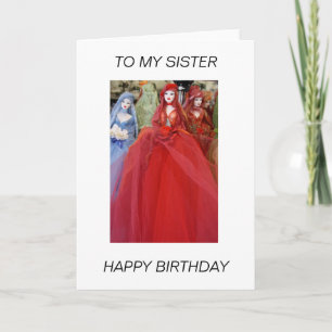 Poupées À MA SOEUR BONNE Carte D'ANNIVERSAIRE