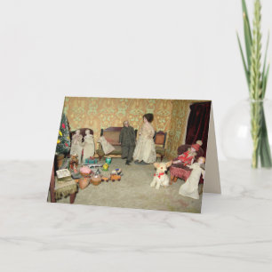 Poupées de bisque à la carte de Noël -