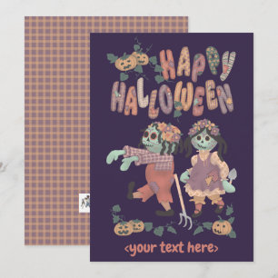 Poupées Ragdoll zombies d'Halloween (3) - Carte de