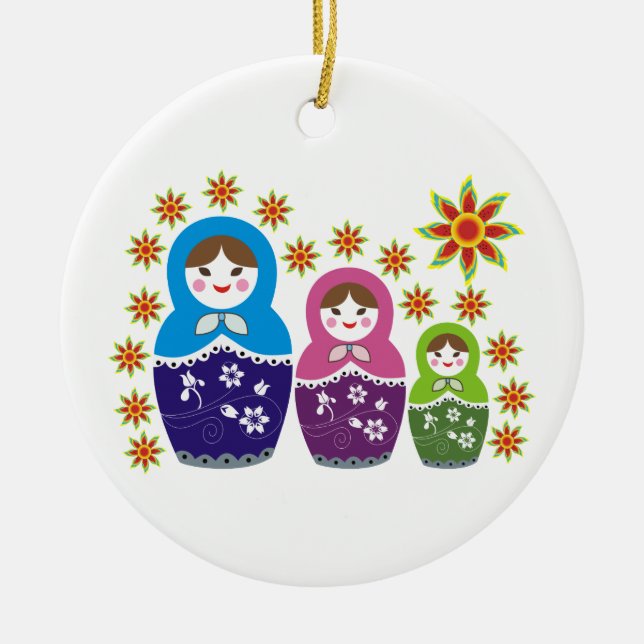 Poupées russes Matryoshka ornement personnalisé (Devant)