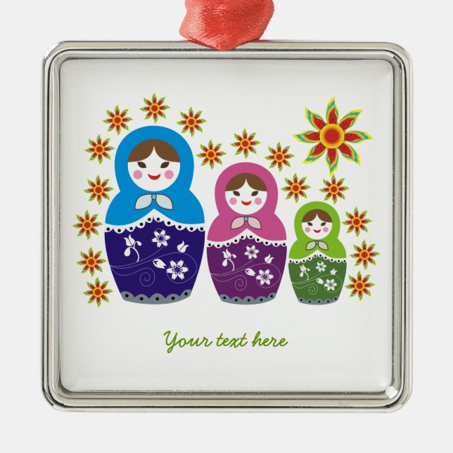 Poupées russes Matryoshka ornement personnalisé (Devant)