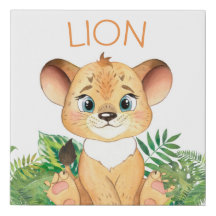 Pouponnière Lion Faux toile Imprimer