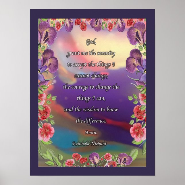 Pour Art Serenity Gebet Poster (Vorne)