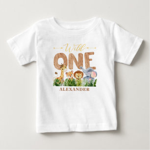 Pour Bébé 1er Anniversaire Wild One Jungle Baby T-shirt