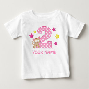 Pour Bébé 2e anniversaire Kitty Cat Girl T-shirt personnalis