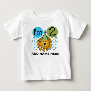 Pour Bébé 2ème T-shirt personnalisé d'anniversaire de lion