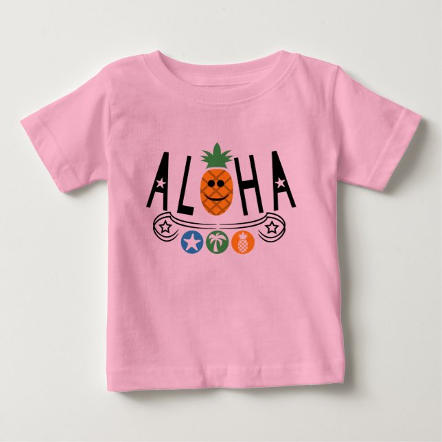 Pour Bébé Aloha Pineapple Design - T-shirt Baby Fine Jersey (Devant)