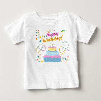 Pour Bébé Baby Happy Birthday Imprimable T-shirt design cade