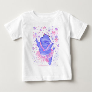 Pour Bébé Ballerina Hippo Ballet Dancer Funny Baby T-shirt