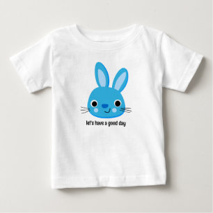 Pour Bébé Bonne journée de Bunny Bleu mignon T-shirt