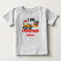 Bulldozer J'adore Noël T-Shirt Personnalisé