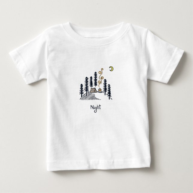 Pour Bébé Camping En Forêt En T-Shirt De Nuit (Devant)